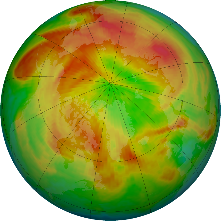 Arctic ozone map for 21 April 2004